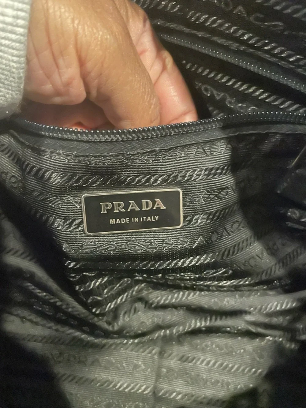 Prada Black Women's Tote Bag with Cream Trim